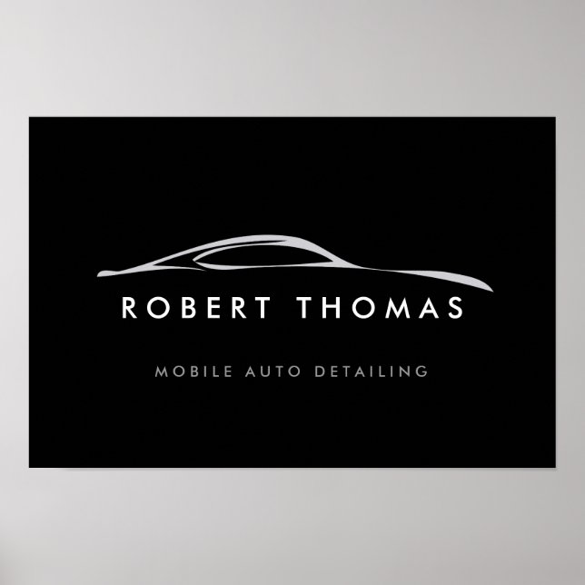 Black Auto Detail/Repair Logo Download Poster (Front)