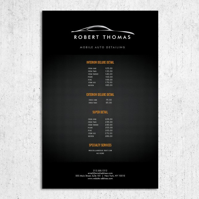 BLACK AUTO DETAILING, AUTO REPAIR FLYER (Creator Uploaded)