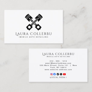 Black Auto Detailing, Auto Repair Logo Black Busin Business Card