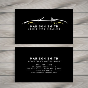 Black Auto Detailing, Auto Repair Logo Black Busin Business Card