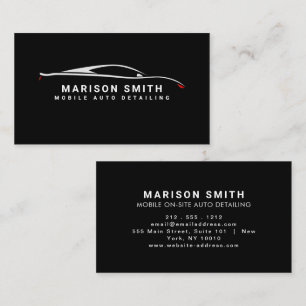 Black Auto Detailing, Auto Repair Logo Black Busin Business Card