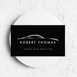 Black Auto Detailing, Auto Repair Logo Business Card