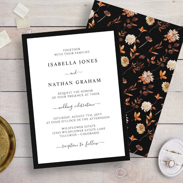 Black Autumn Wedding Invitation (Black Autumn Wedding Invitation
)