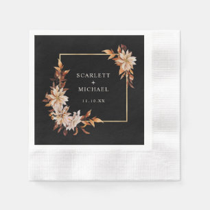 Black Autumn Wedding Napkin