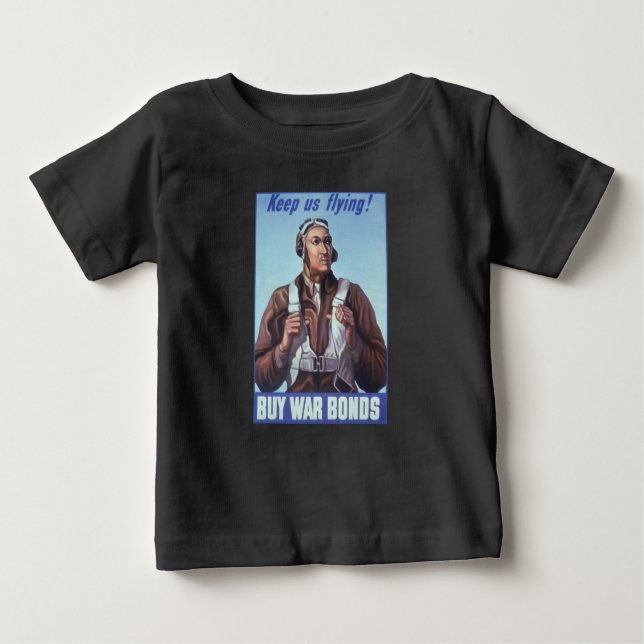 Black Aviators: U.S. WW2 Military Fighting Service Baby T-Shirt (Front)