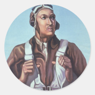 Black Aviators: U.S. WW2 Military Fighting Service Classic Round Sticker