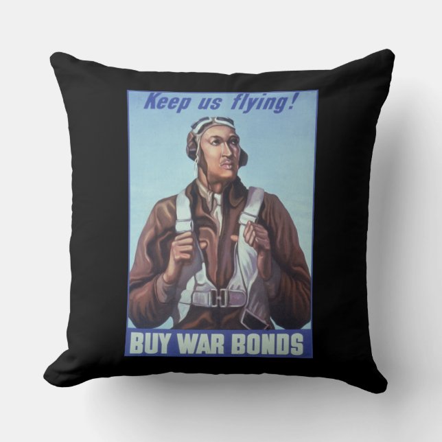 Black Aviators: U.S. WW2 Military Fighting Service Cushion (Front)