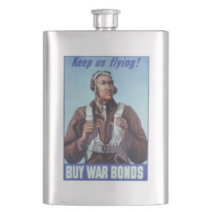 Black Aviators: U.S. WW2 Military Fighting Service Hip Flask