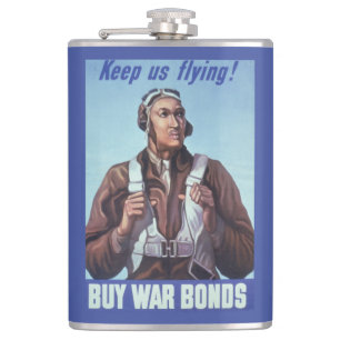 Black Aviators: U.S. WW2 Military Fighting Service Hip Flask
