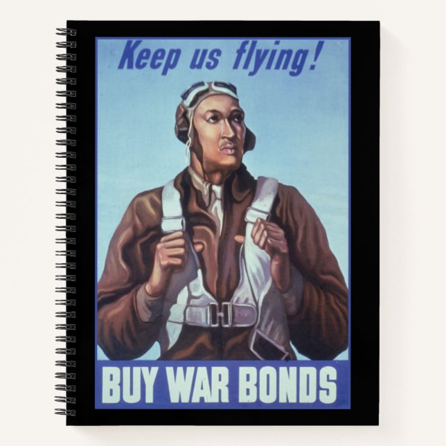 Black Aviators: U.S. WW2 Military Fighting Service Notebook (Front)