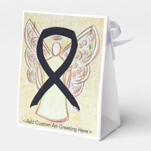 Black Awareness Ribbon Angel Party Favour Boxes