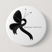 Black Awareness Ribbon Butterfly