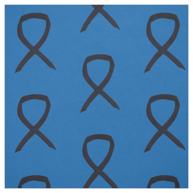 Black Awareness Ribbon Custom Fabric Material (Swatch)