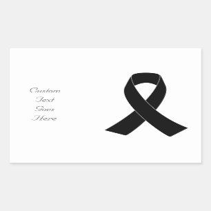 Black Awareness Ribbon Rectangular Sticker