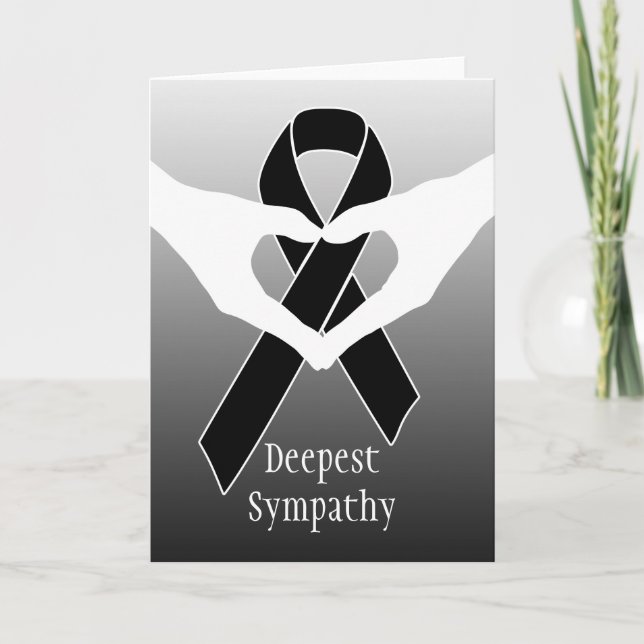 Black Awareness Ribbon + your message Card (Front)
