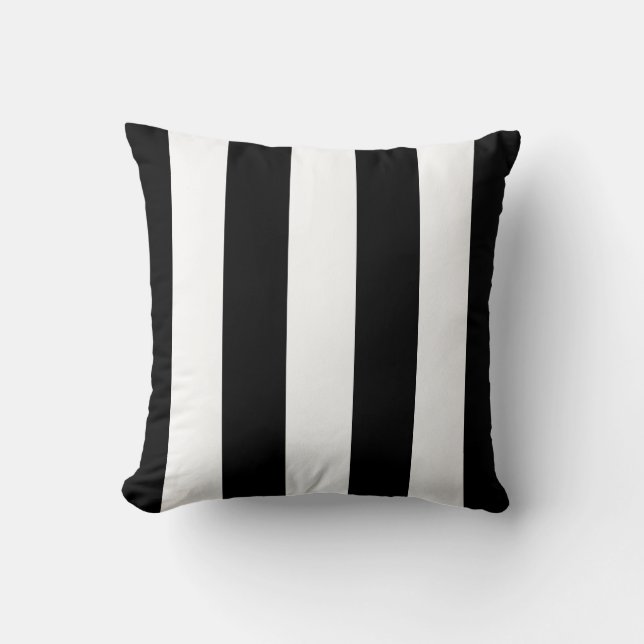 Black Awning Stripe Cushion (Front)