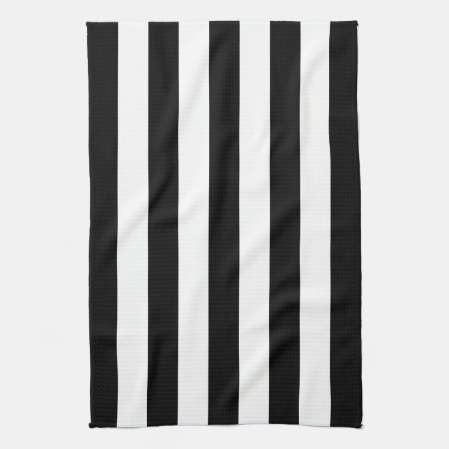 Black Awning Stripe Tea Towel (Vertical)