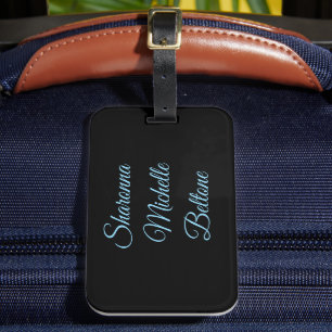 Black & Baby Blue: Standout Luggage Tag