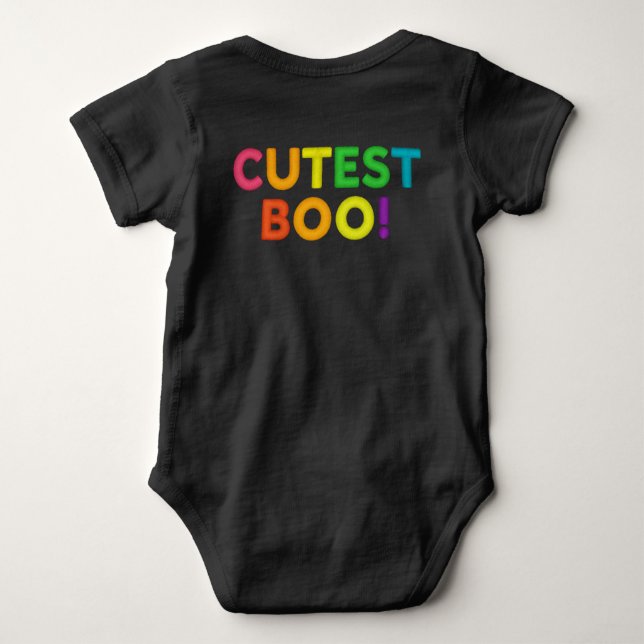 Black Baby Body 100 % cotton - Rainbow Kitten Baby Bodysuit (Back)
