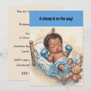 Black Baby Boxing Champ Digital Download Invite