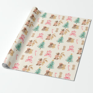 Black Baby Girl's First Christmas Holiday Wrapping Paper