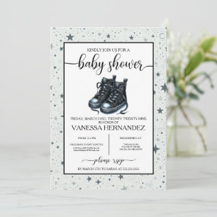 Black Baby High Tops Baby Shower Invitation