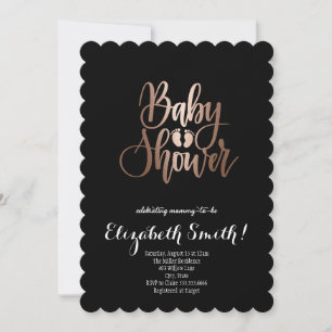 Black, Baby Shower Invitatio Invitation