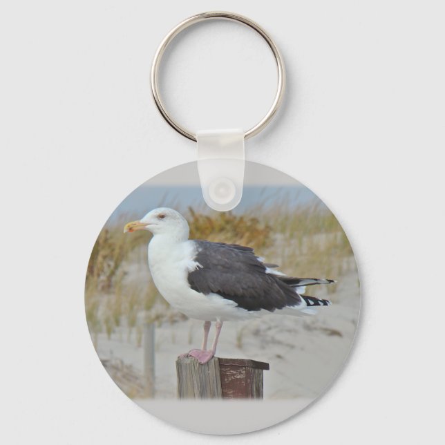 Black Backed Gull Seagull Series Key Ring (Front)