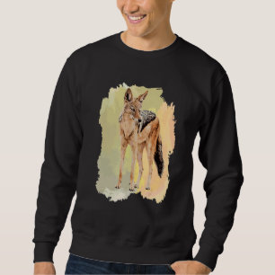 Black-backed Jackal Watercolor Painting for Jackal Sweatshirt