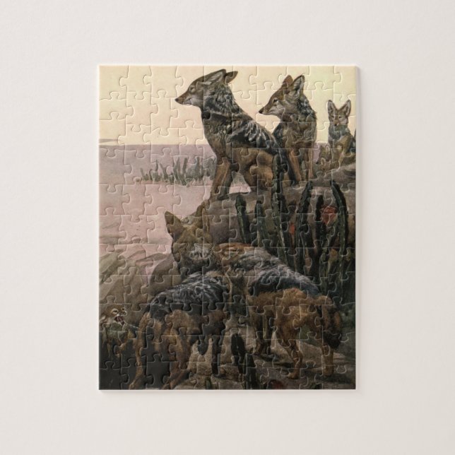 Black Backed Jackals by Winifred Austen Jigsaw Puzzle (Vertical)