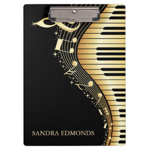 Black background And Gold Keyboard Clipboard