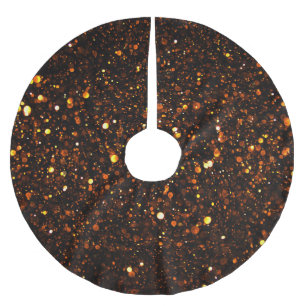 Black Background Beautiful Bokeh Brushed Polyester Tree Skirt