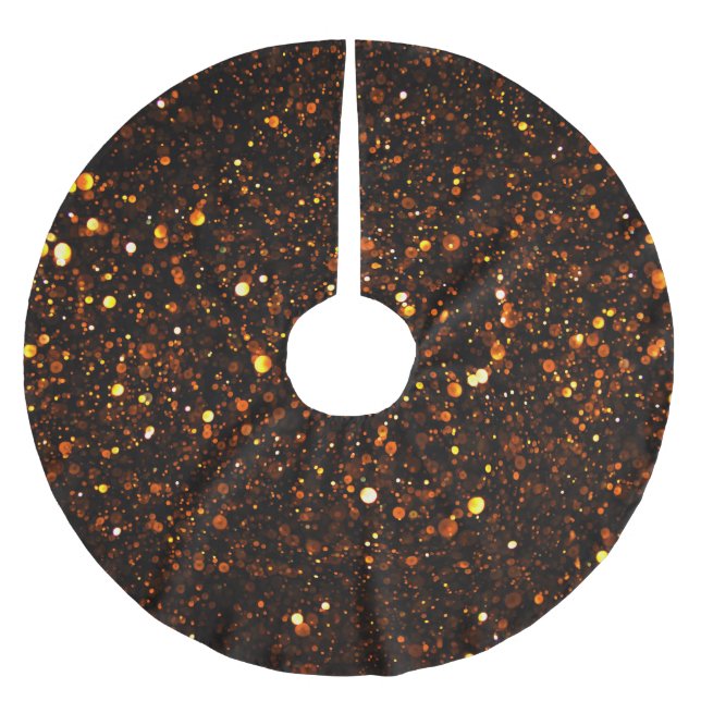Black Background Beautiful Bokeh Brushed Polyester Tree Skirt (Front)