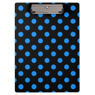 Black Background Blue Polka Dots Clipboard