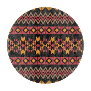 Black Background, Geometric Modern Pattern. Cutting Board