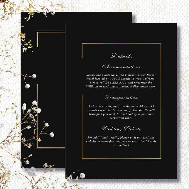 Black Background Gold Frame Detail Enclosure Invitation (Creator Uploaded)