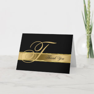 Black Background Gold Stripe- Thank You