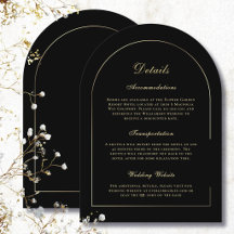 Black Background Minimal Gold Arch Details Wedding