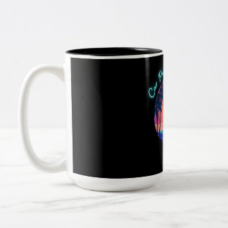 Black Background Minimalist Logo Two-Tone Coffee Mug
