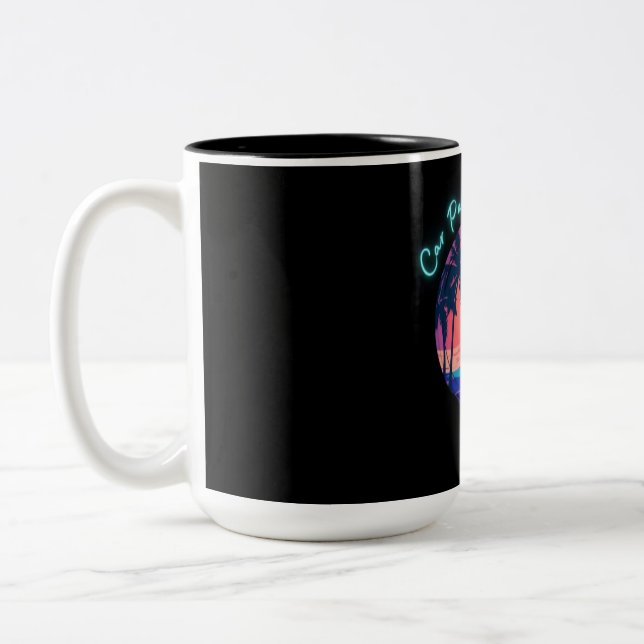 Black Background Minimalist Logo Two-Tone Coffee Mug (Left)