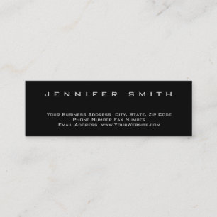 Black Background Plain Standard Slim Business Card