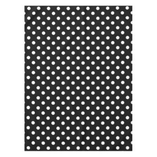 Black Background Polka Dots Tablecloth