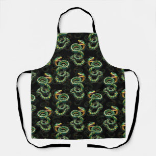 Black Background Snake Pattern Design Apron
