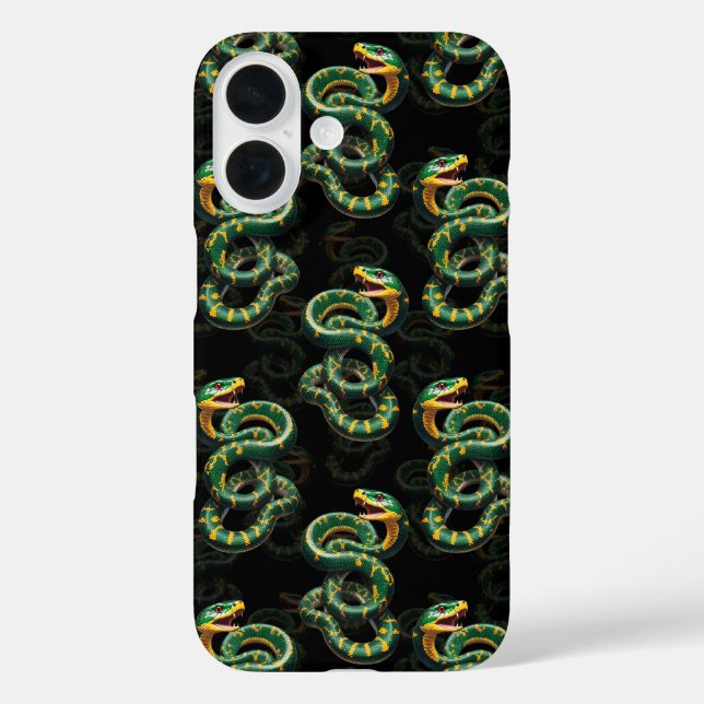 Black Background Snake Pattern Design  Case-Mate iPhone Case (Back)