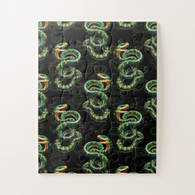 Black Background Snake Pattern Design  Jigsaw Puzzle (Vertical)