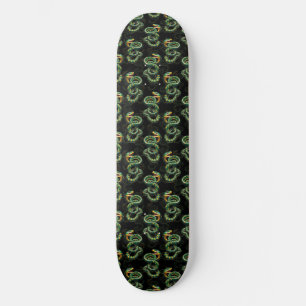 Black Background Snake Pattern Design  Skateboard