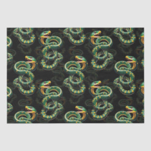 Black Background Snake Pattern Design Tissue Paper