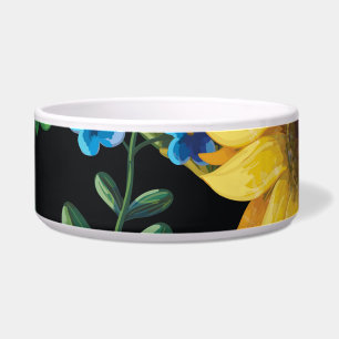 Black Background Sunflower Pattern