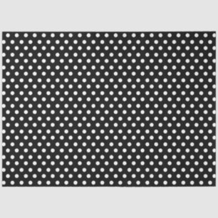 Black background with White Polka Dots Tissue Paper