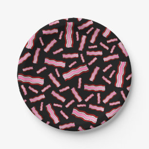Black bacon paper plate